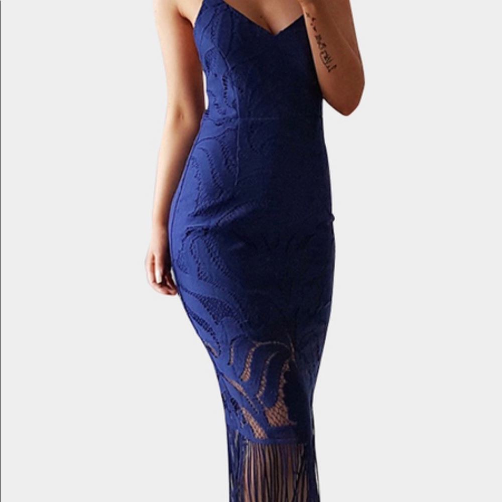 Tight blue flapper type dress